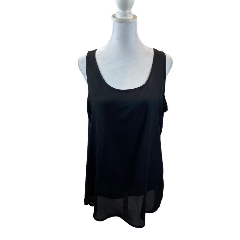 Ladies Active USA Black Sheer‎ Tank Top Size Medium